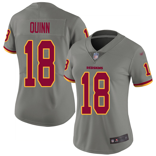 Washington Redskins Limited Gray Women Trey Quinn Jersey NFL Football #18 Inverted Legend->women nfl jersey->Women Jersey